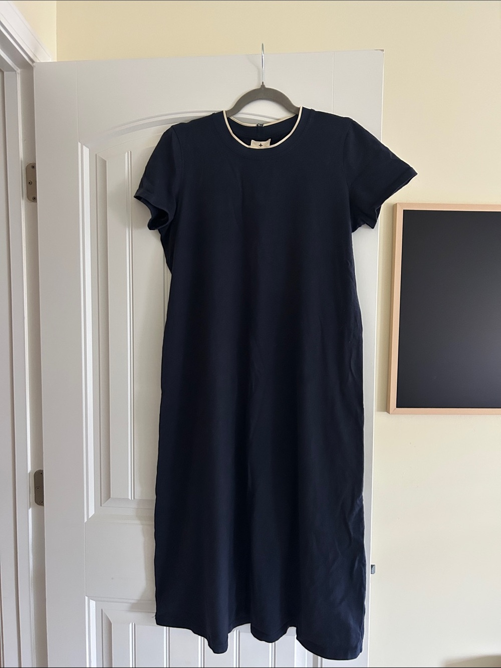 Tuckernuck Navy Maxi Dress with Cream Trim